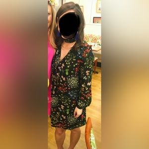 Black Long Sleeve Floral Dress